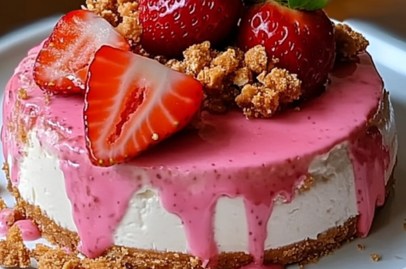 The Perfect Breakfast Treat: Strawberry Crunch Cheesecake